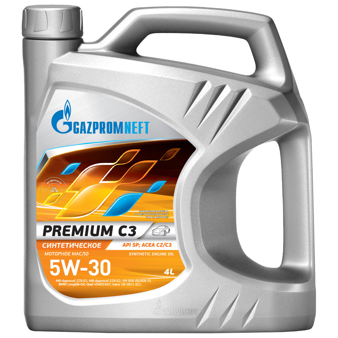 Моторное масло Gazpromneft синтетическое Premium C3 API SN 5W30 4л