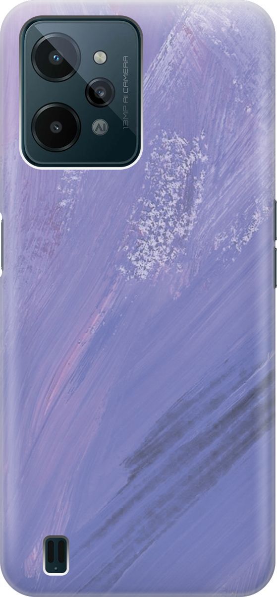 

Силиконовый чехол на realme C31 с принтом "Сиреневые мазки", Серый;фиолетовый, 1569800