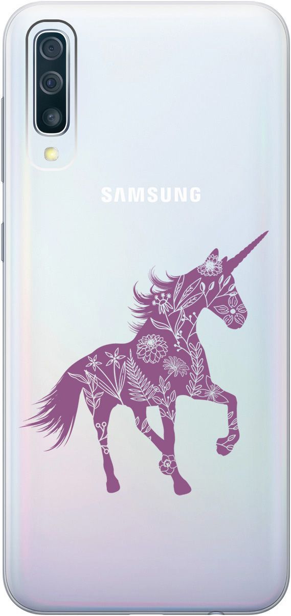 

Чехол на Samsung Galaxy A50 "Floral Unicorn" прозрачный, Прозрачный;фиолетовый, 5383