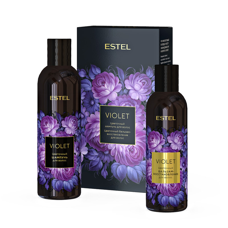 Подарочный набор для восстановления волос ESTEL Violet 250 200 мл набор для камуфляжа волос estel alpha homme 7 0