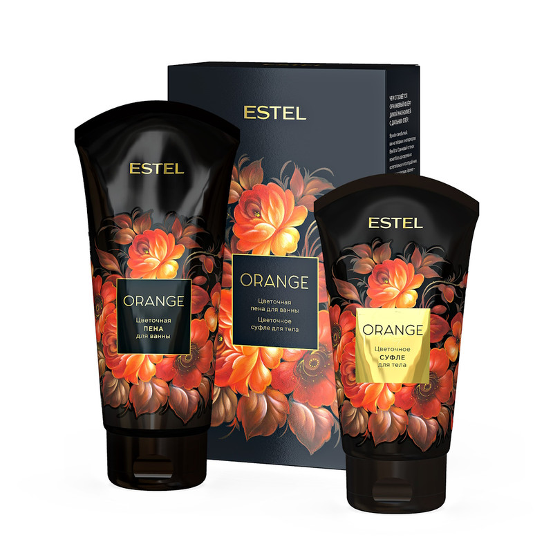 Подарочный набор для ухода за телом ESTEL Orange увлажняющий 200 150 мл liss kroully набор women пена для ванн восстанавливающая крем для рук