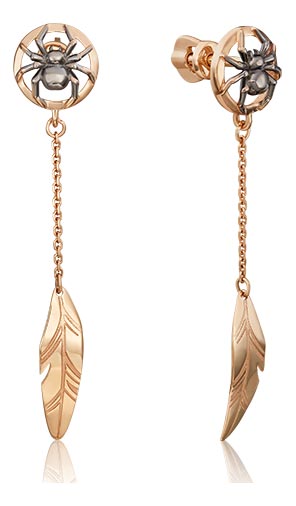 

Серьги подвески из красного золота PLATINA jewelry 02-4710-00-000-1110-74, 02-4710-00-000-1110-74