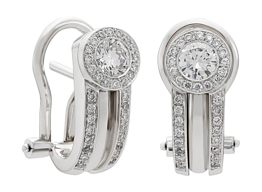 Серьги из белого золота с бриллиантом Арт-Модерн 020534-B