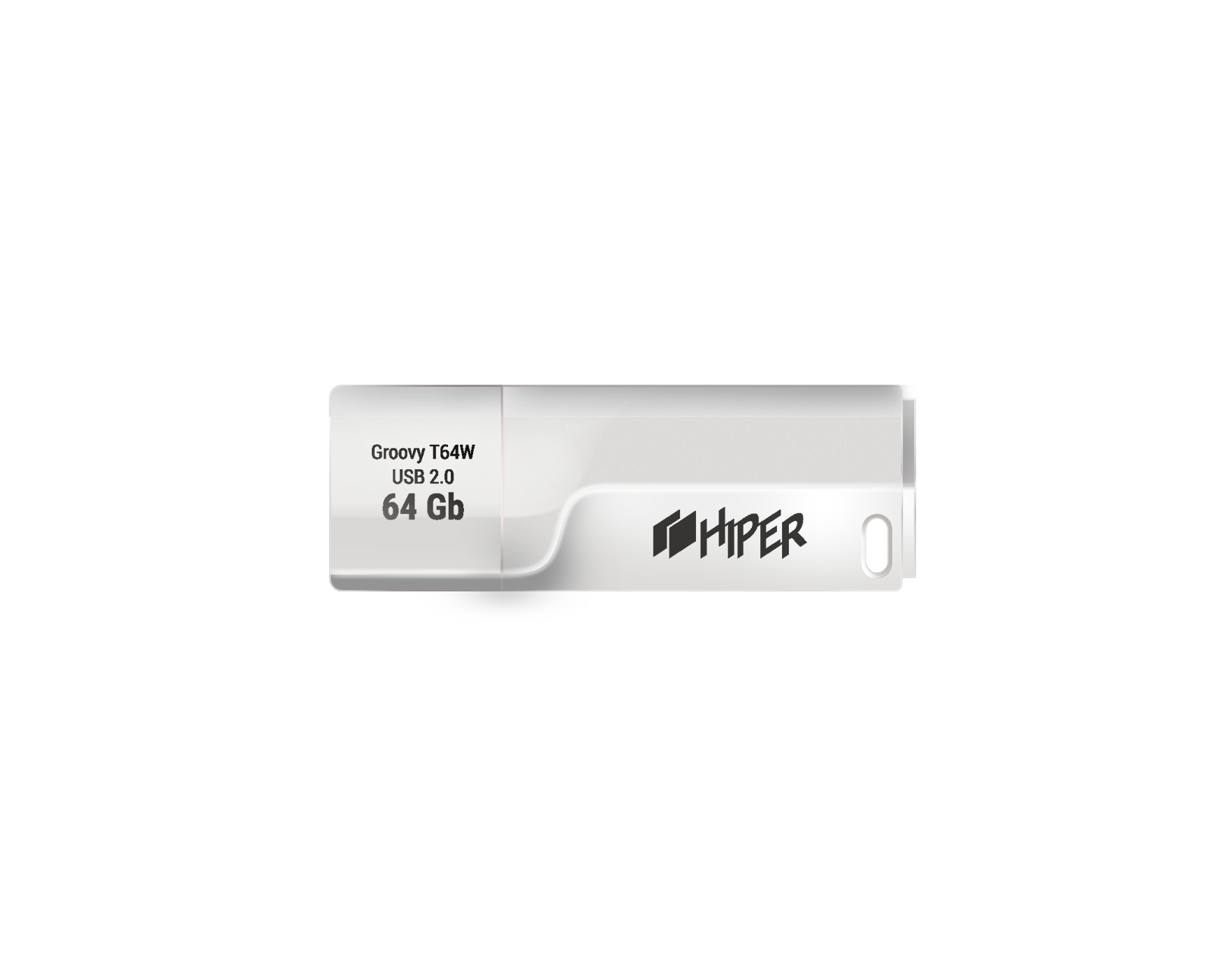 Флешка HIPER Флеш накопитель HIPER Groovy T 64 Gb USB 2.0 белый 64 ГБ (HI-USB264GBTW)