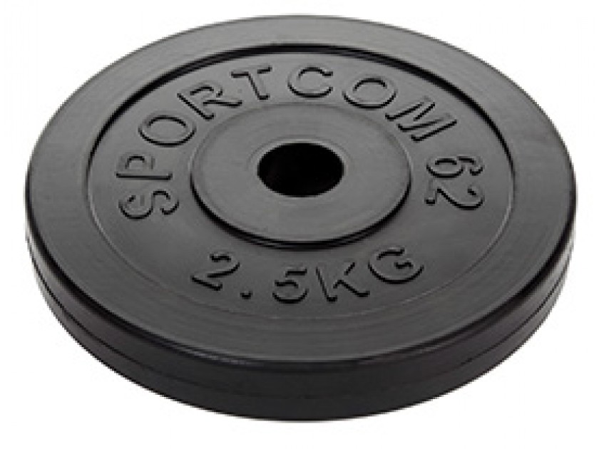 Диск для штанги Sportcom Обрезиненный 2,5 кг, 26 мм