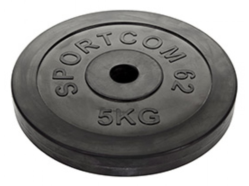 Диск для штанги Sportcom Обрезиненный 5 кг, 26 мм