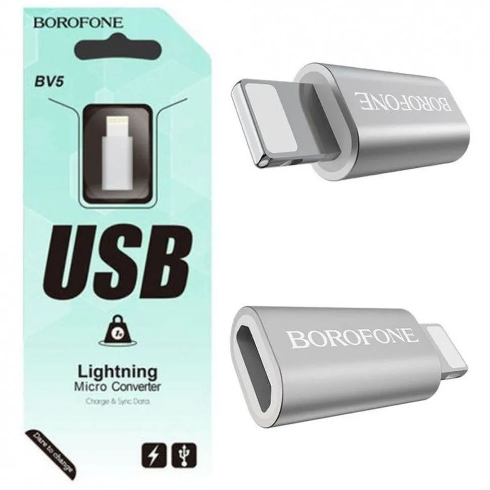 

Переходник Borofone BV5 Lightning - microUSB