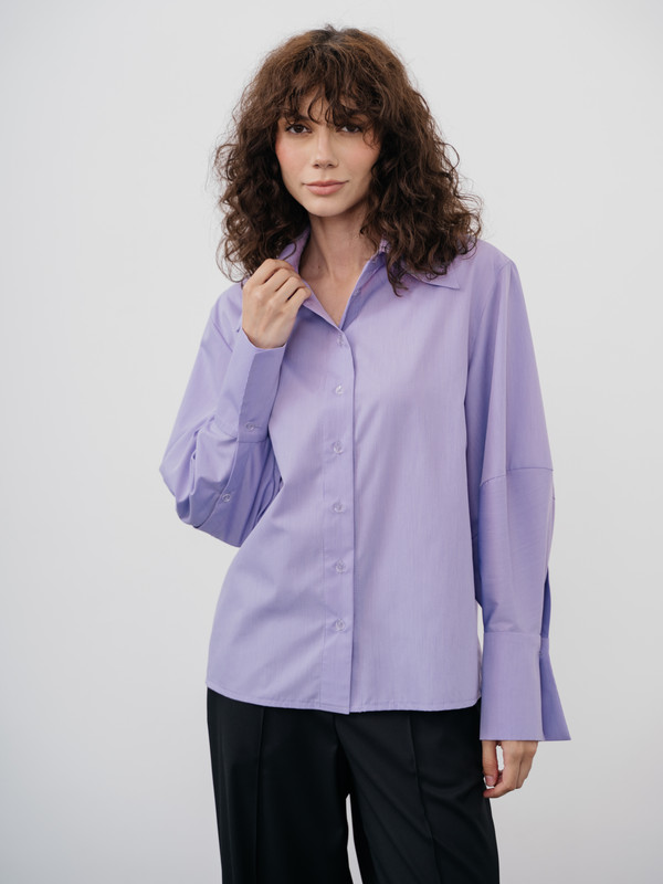 Рубашка женская Модный дом Виктории Тишиной Сияна фиолетовая L
