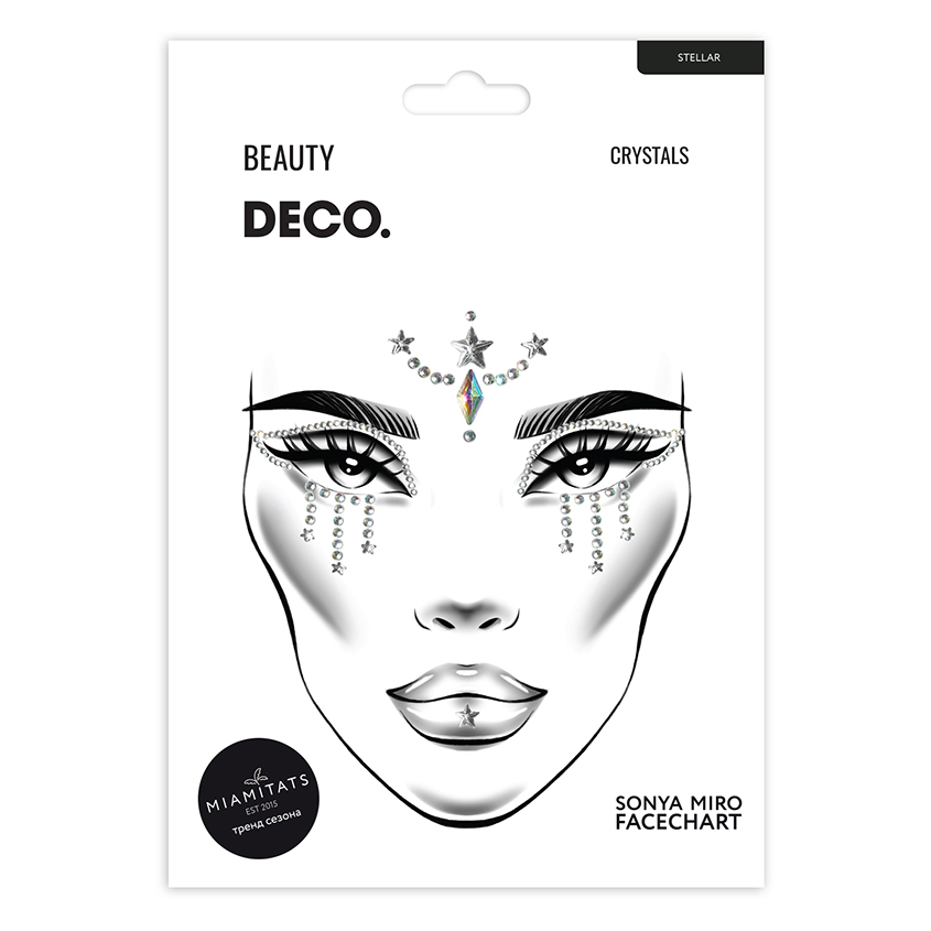 Кристаллы для лица и тела DECO. FACE CRYSTALS by Miami tattoos (Stellar) брелок акрил модный единорог 3 5х5 см