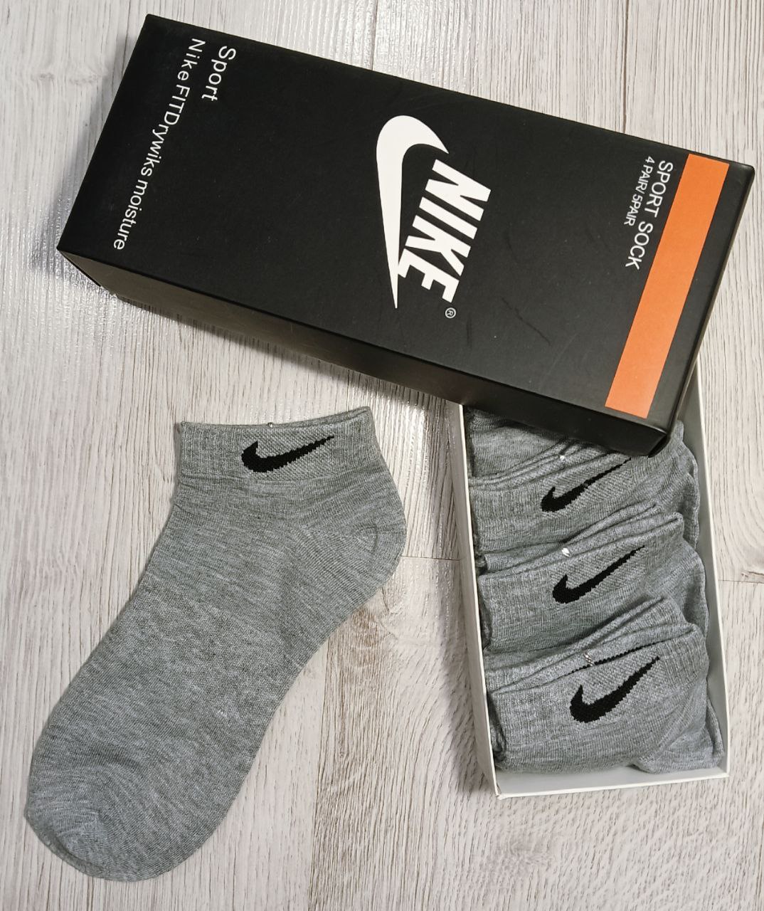 

Комплект носков унисекс Nike win серых , 5 пар, Серый, win