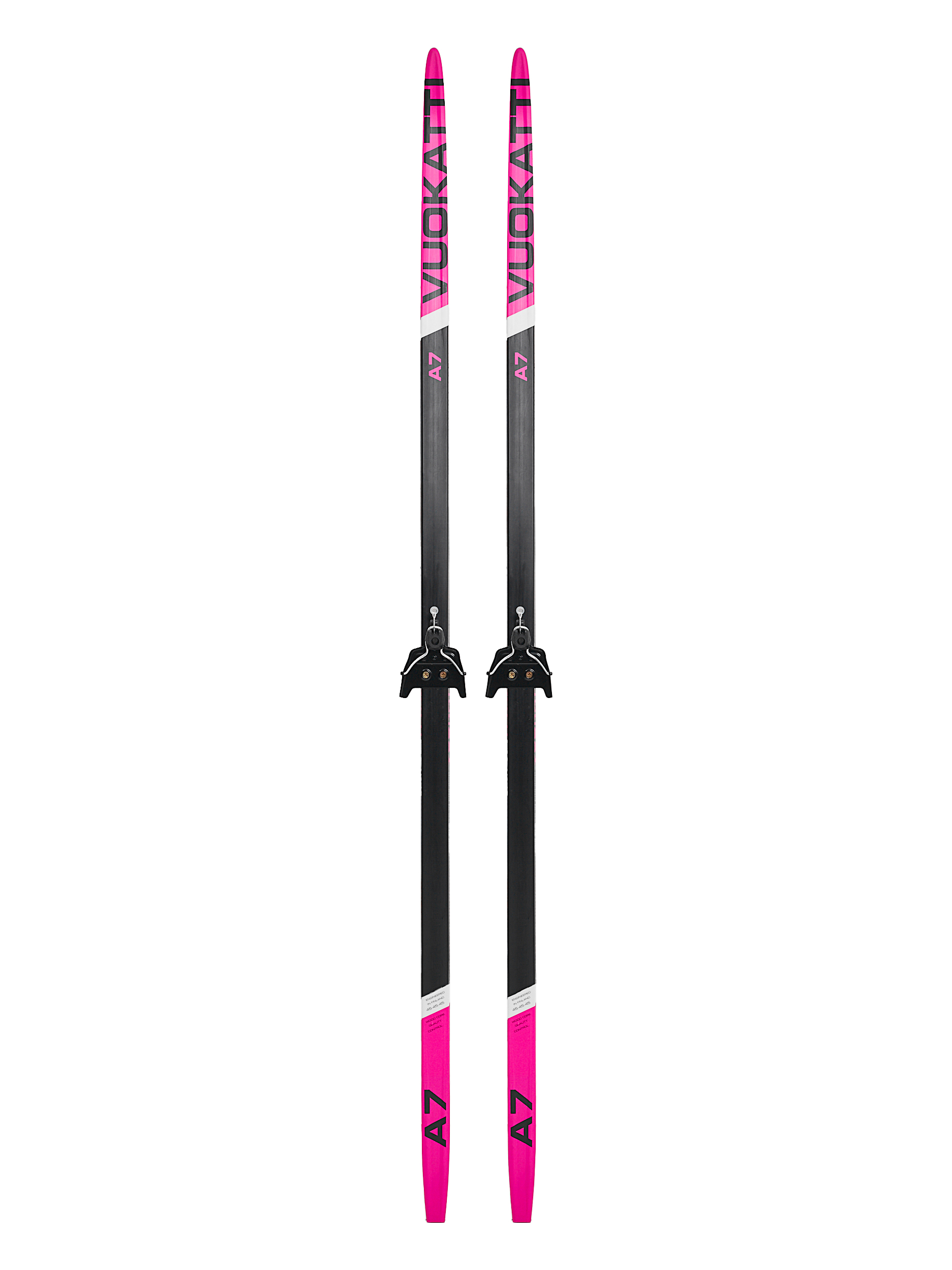 

Беговые лыжи VUOKATTI 205 см с креплением 75мм Step Black Magenta без палок, Черный;розовый, NN75 Step без палок
