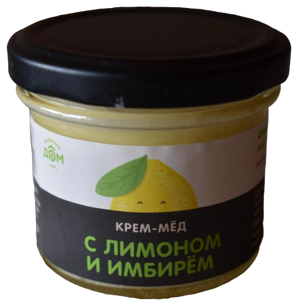 Крем-мёд Медовый дом натуральный цветочный с лимоном, и имбирем, 120 г