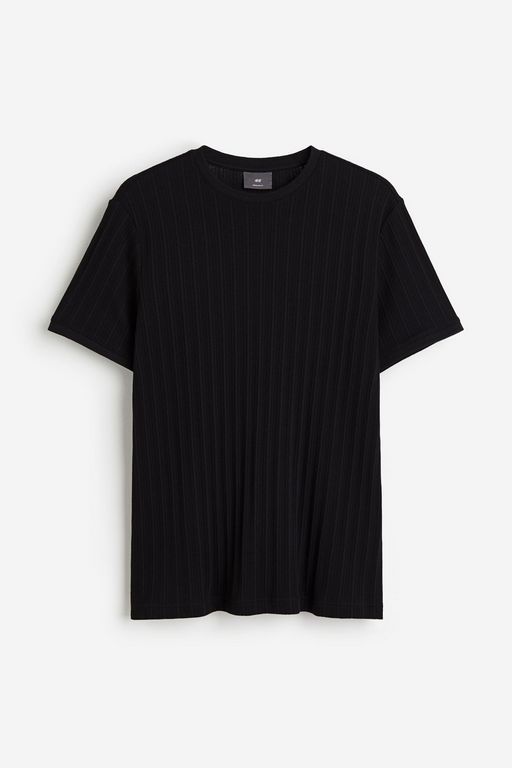 

Футболка мужская H&M 1219663 черная L, Черный, 1219663