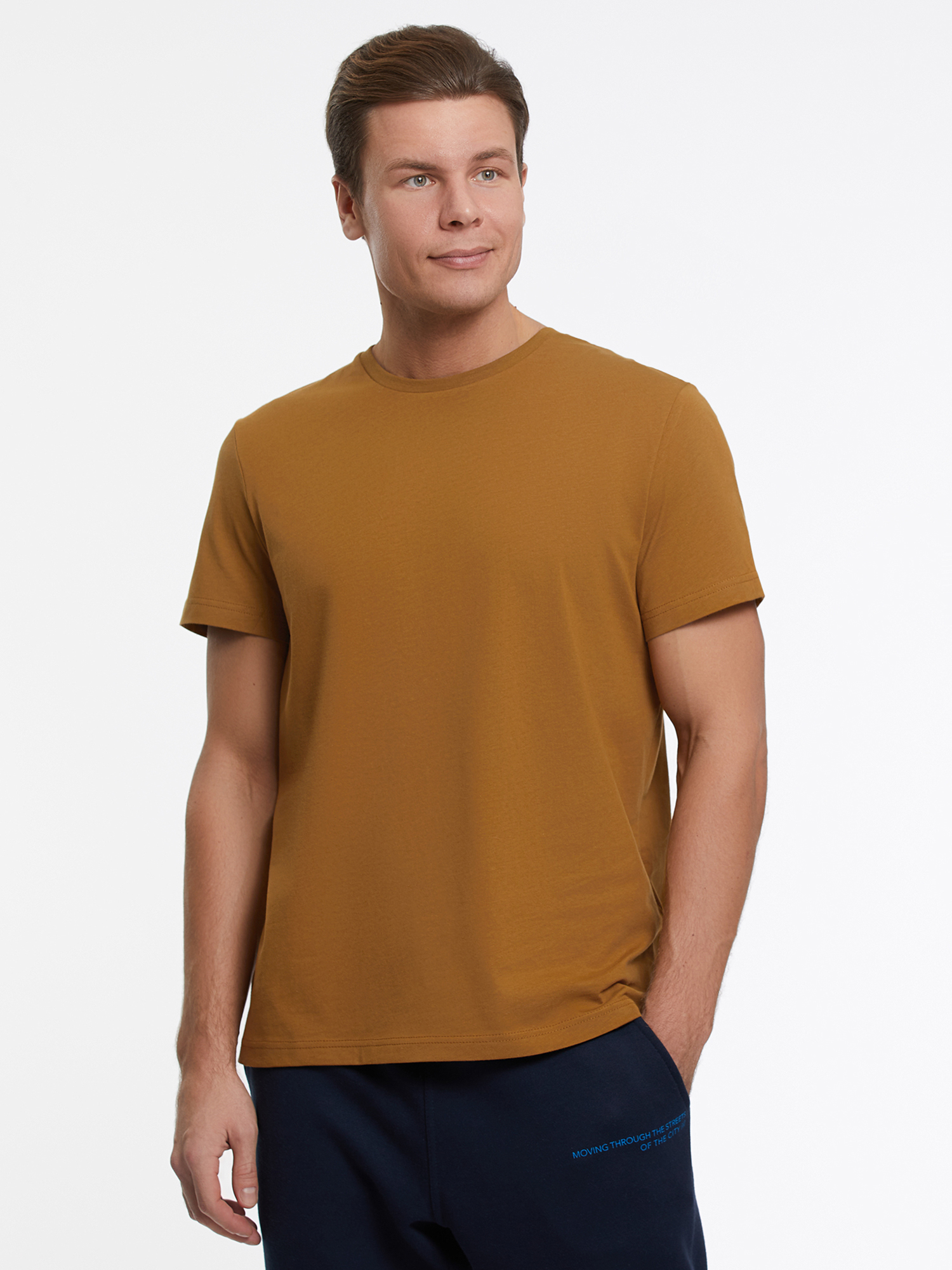 

Футболка мужская oodji 5L641001M коричневая 2XL, 5L641001M