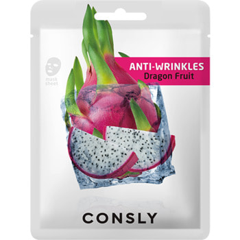 фото Маска для лица consly anti-wrinkles тканевая с экстрактом драгонфрута 20мл