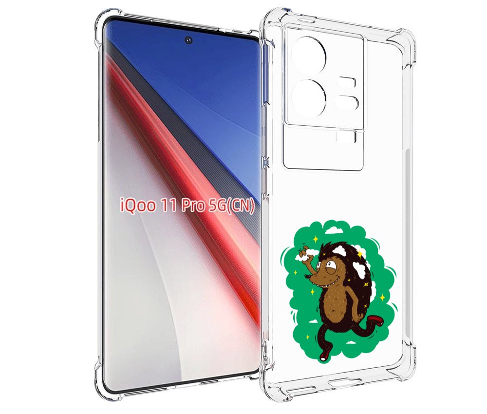 

Чехол бампер MyPads Ежик в облаках для Vivo iQOO 11 Pro противоу..., Прозрачный, Tocco