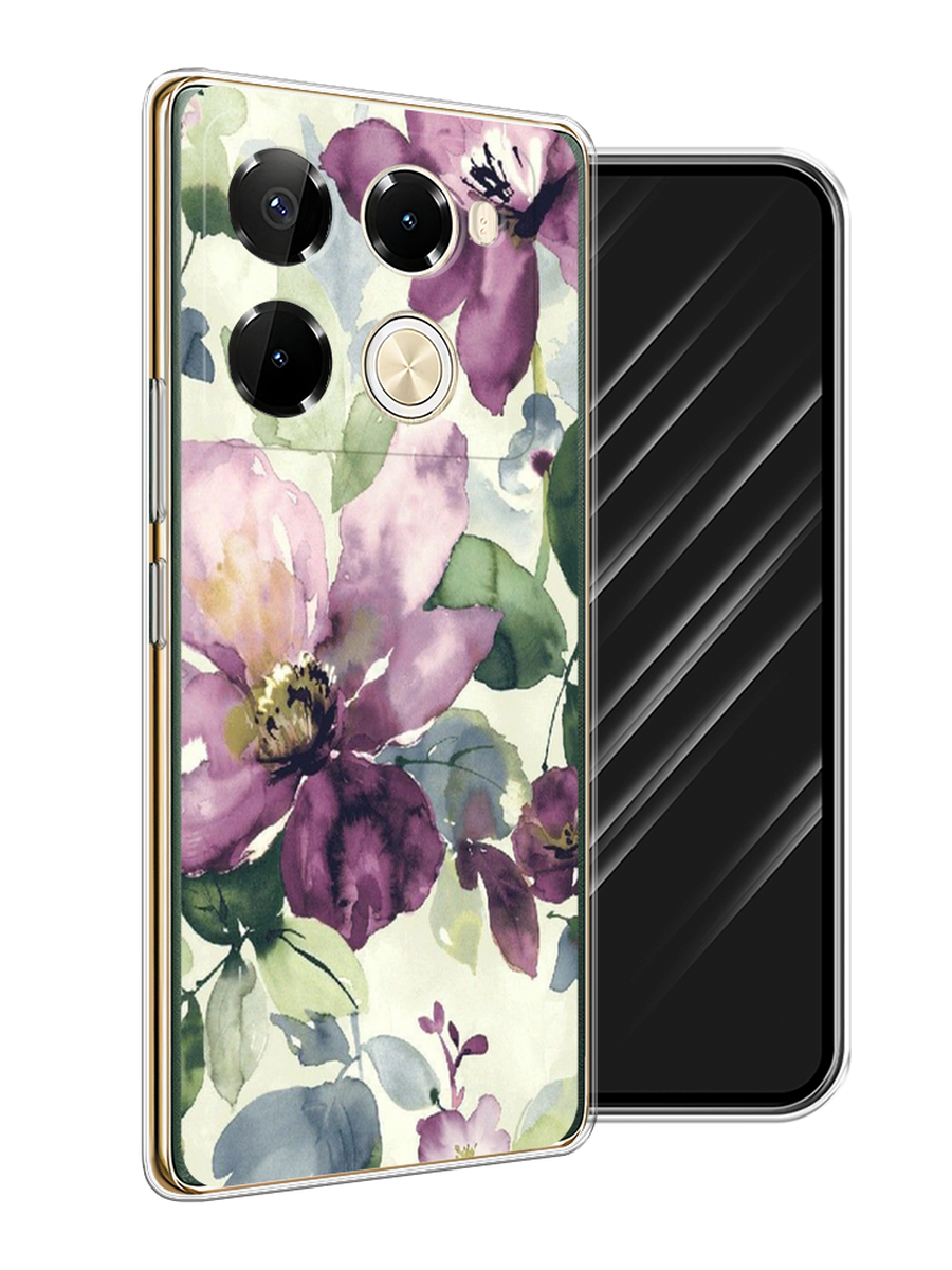 

Чехол Awog на Infinix Note 40 Pro 5G/Note 40 Pro Plus "Сиреневые цветы-акварель", Фиолетовый, 3106050-1