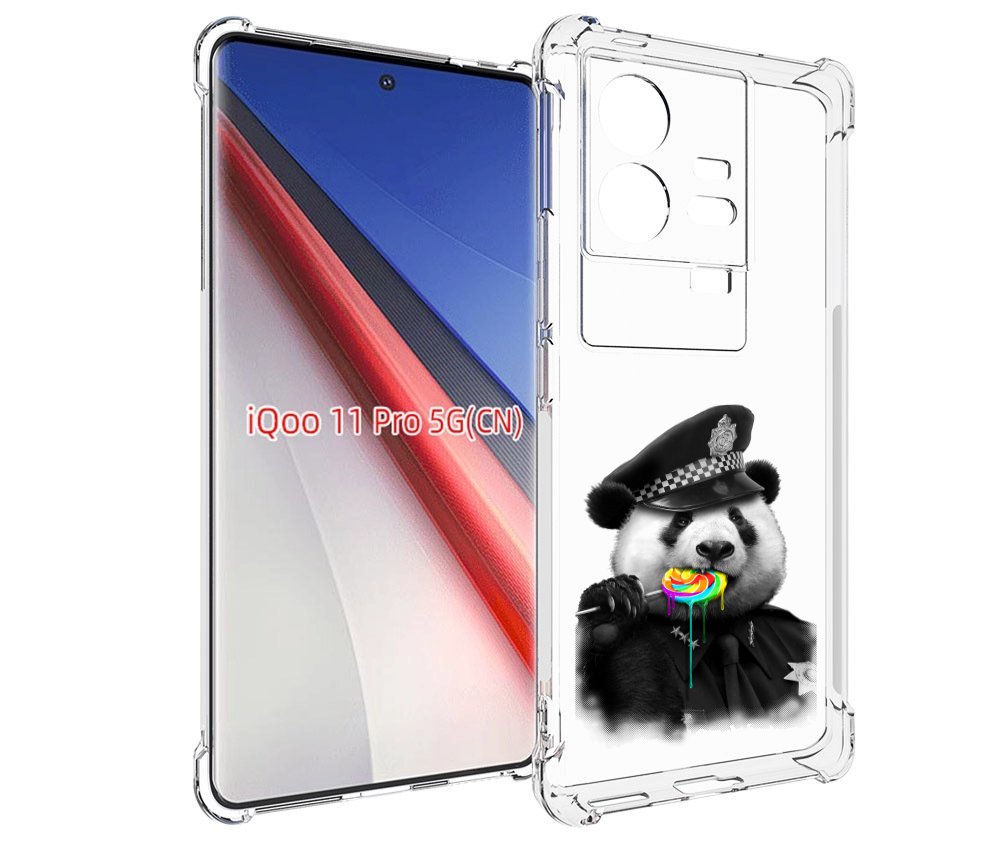 

Чехол бампер MyPads Панда полиция для Vivo iQOO 11 Pro противоуд..., Прозрачный, Tocco