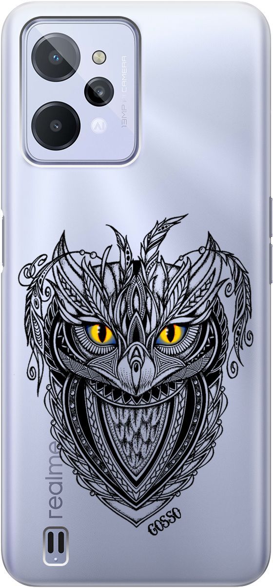 

Силиконовый чехол на realme C31 с 3D принтом "Grand Owl" прозрачный, Прозрачный;желтый, 1570900