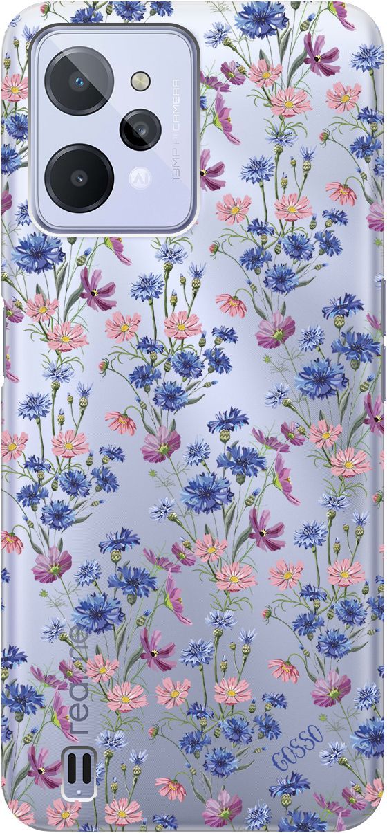 

Силиконовый чехол на realme C31 с 3D принтом "Lovely Cornflowers" прозрачный, Прозрачный;голубой, 1570900