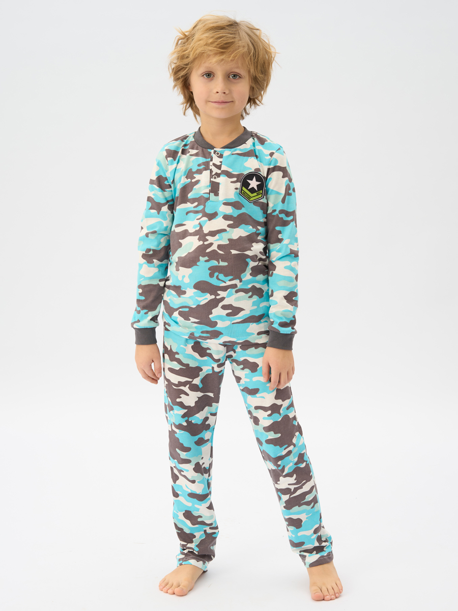 Пижама детская для мальчиков КотМарКот 30302 цвет голубой размер 110