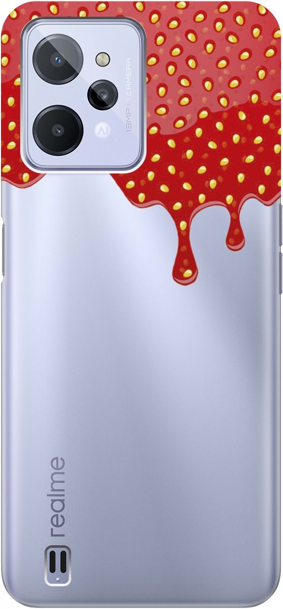 

Силиконовый чехол на realme C31 с 3D принтом "Jam" прозрачный, Прозрачный;красный, 1570900