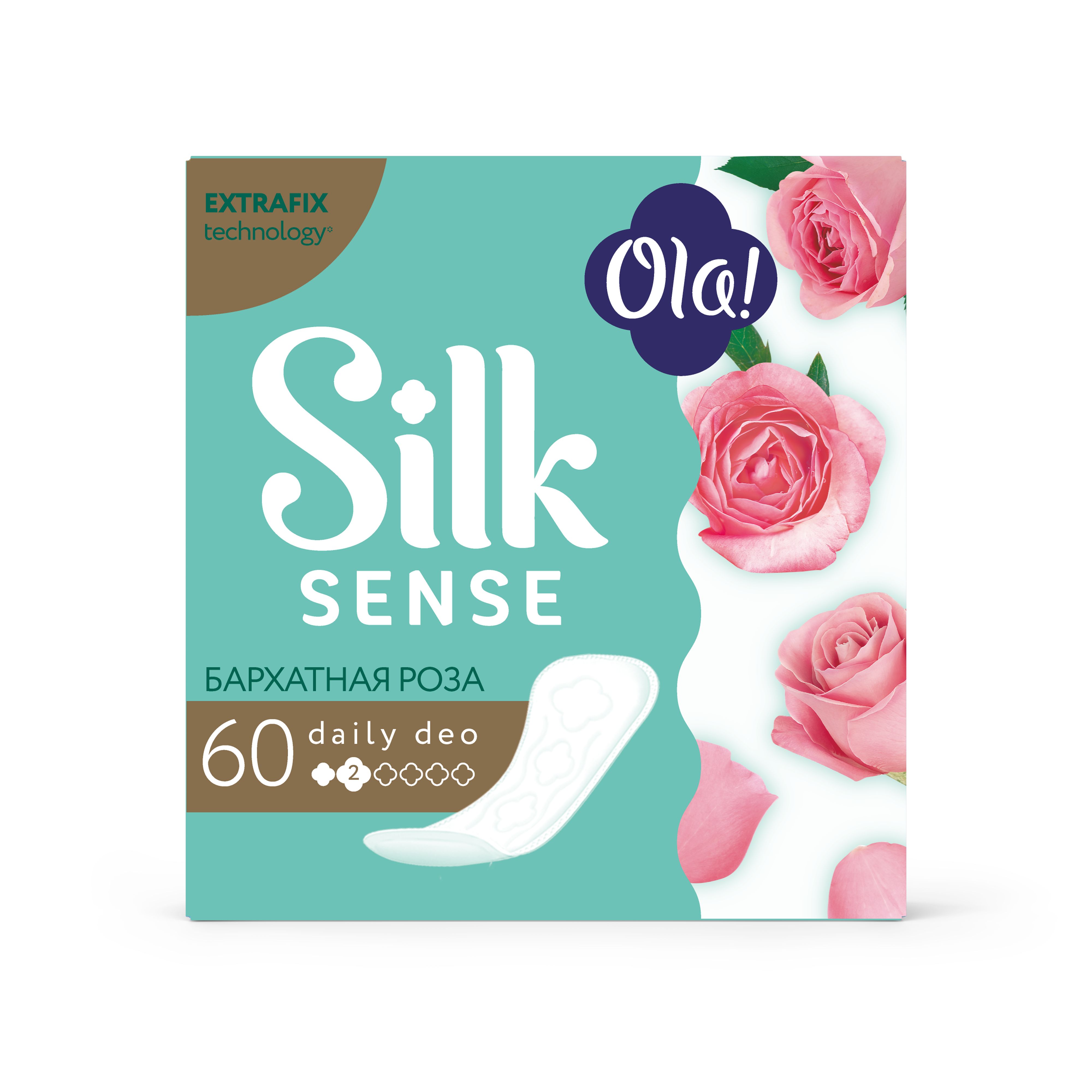 Прокладки Ola! Silk Sense Daily Deo ежедневные бархатная роза 60 шт.