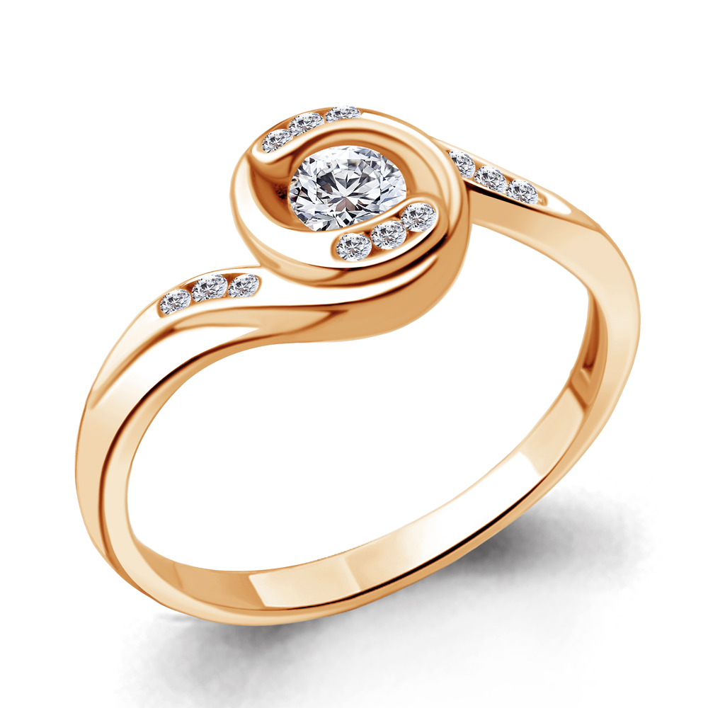

Кольцо из серебра с фианитом р. 17,5 Aquamarine 68933А_925_з, 68933А_925_з