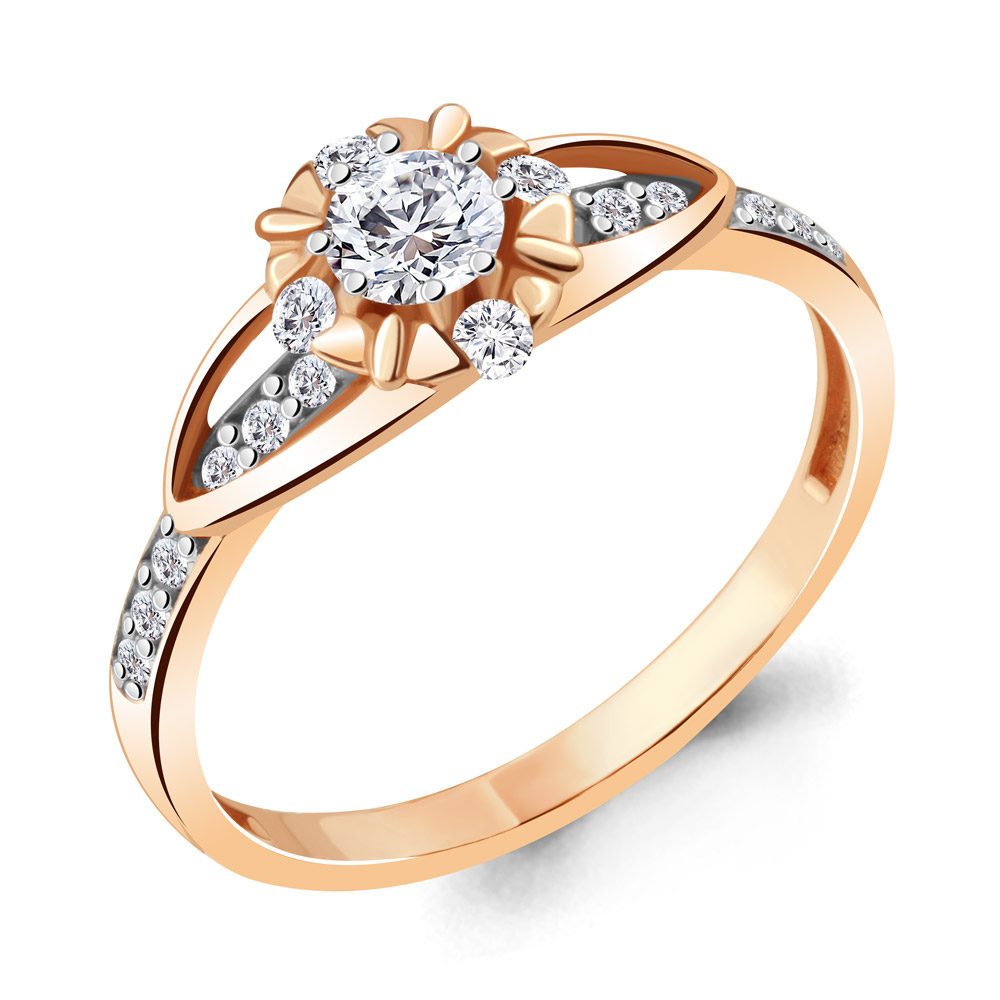 

Кольцо из серебра с фианитом р. 17 Aquamarine 68936А_925_з, 68936А_925_з