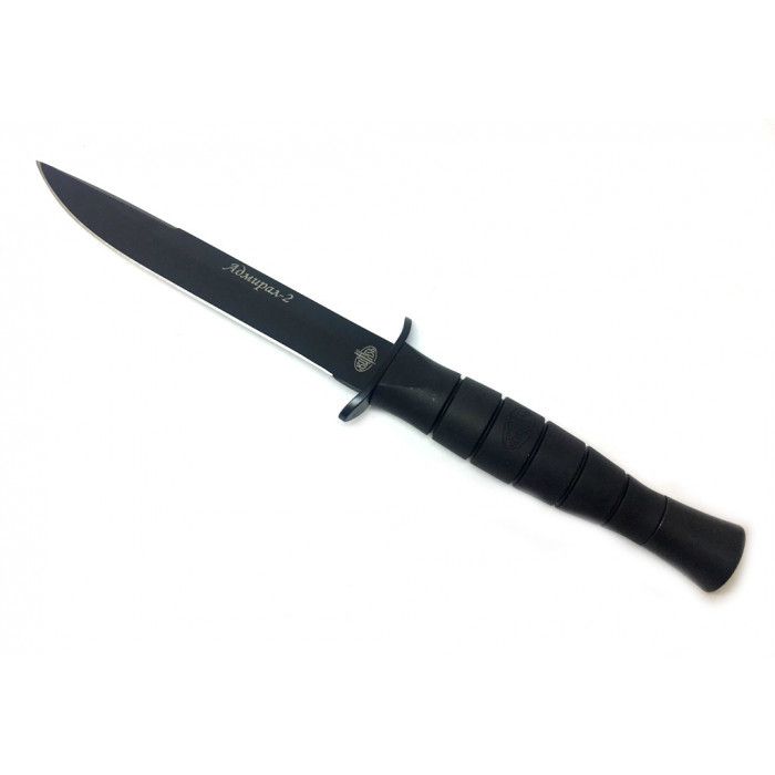 Нож Витязь Адмирал-2, сталь 65Х13, рукоять резина, сталь, темный клинок