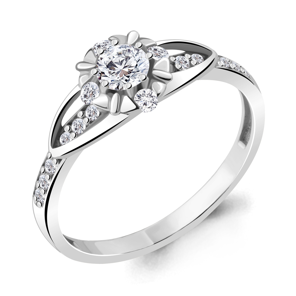 

Кольцо из серебра с фианитом р. 16 Aquamarine 68936А_925_р, 68936А_925_р