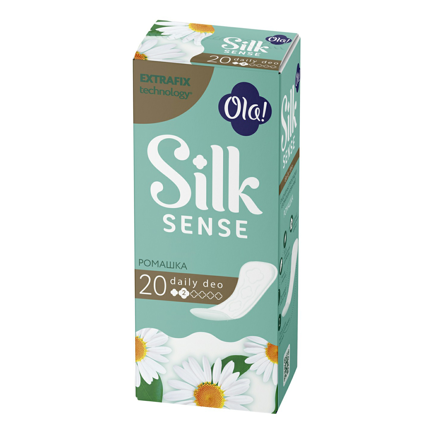 

Прокладки ежедневные Ola! Silk Sense ромашка 20 шт., Белый
