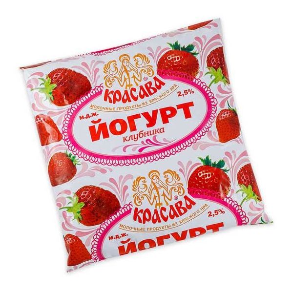 

Йогурт Красава со вкусом клубники и земляники 2,5% г