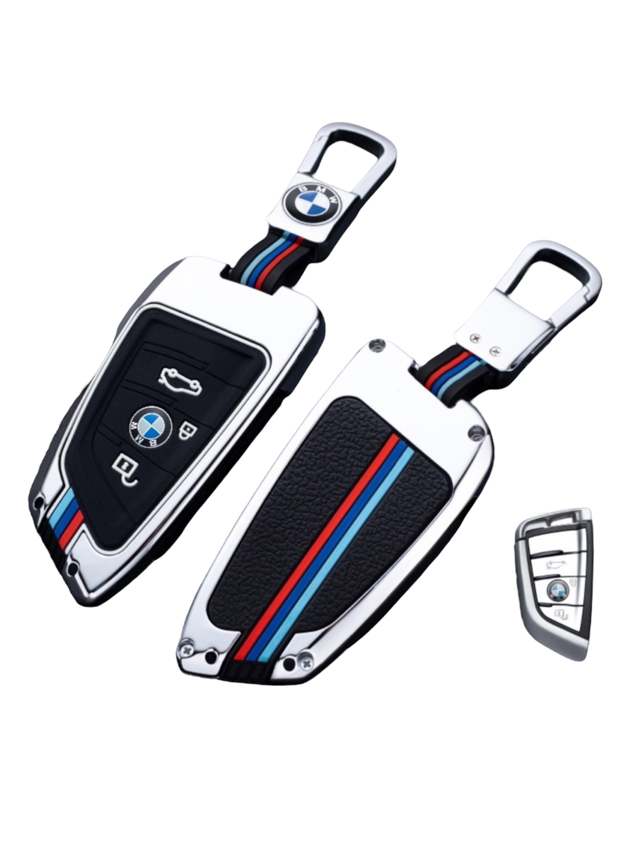 Чехол для ключа T-Carbon цинковый сплав forBMWsilver BMW БМВ серебристый 3 кнопки