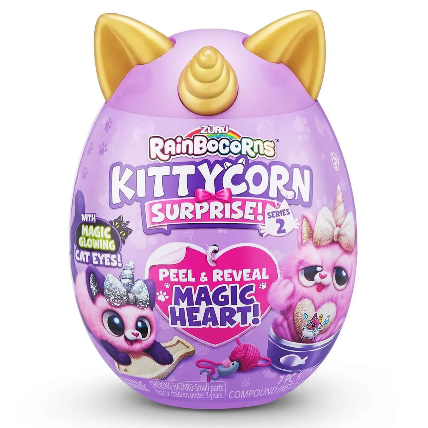 Игровой набор Zuru Rainbocorns Kittycorn Surprise, сюрпризы в яйце серия 2, золотой рог игровой набор zuru rainbocorns bunnycorn сюрпризы в яйце серия 2 розовые ушки