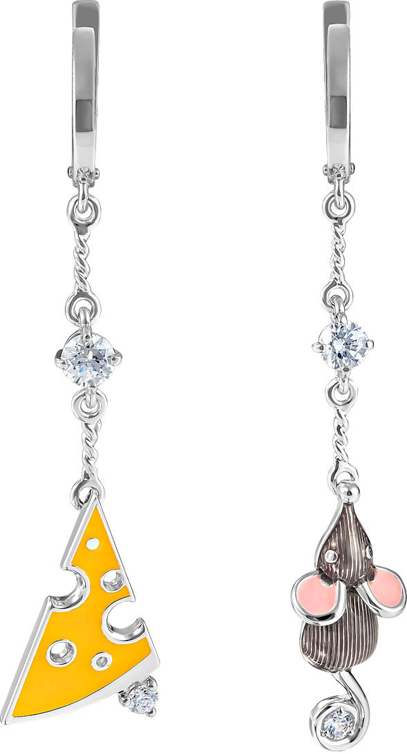 

Серьги из серебра с фианитом swarovski Kabarovsky 12-115-8101, 12-115-8101
