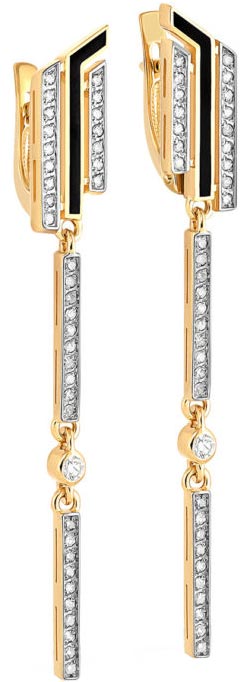 

Серьги из желтого золота с бриллиантом Kabarovsky 12-21050-1002, 12-21050-1002