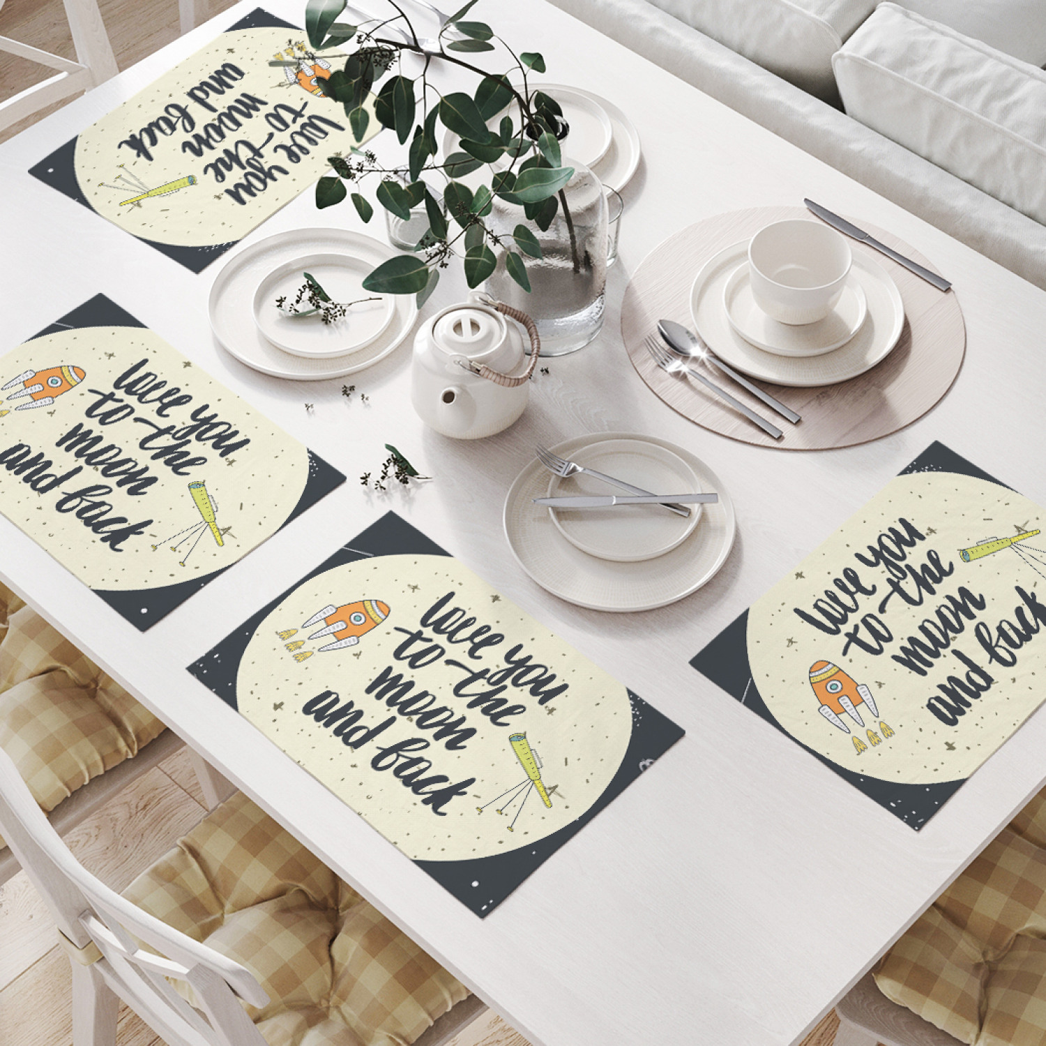 

Комплект салфеток JoyArty "Люблю до луны и обратно" (32х46 см, 4 шт.), Люблю до луны и обратно