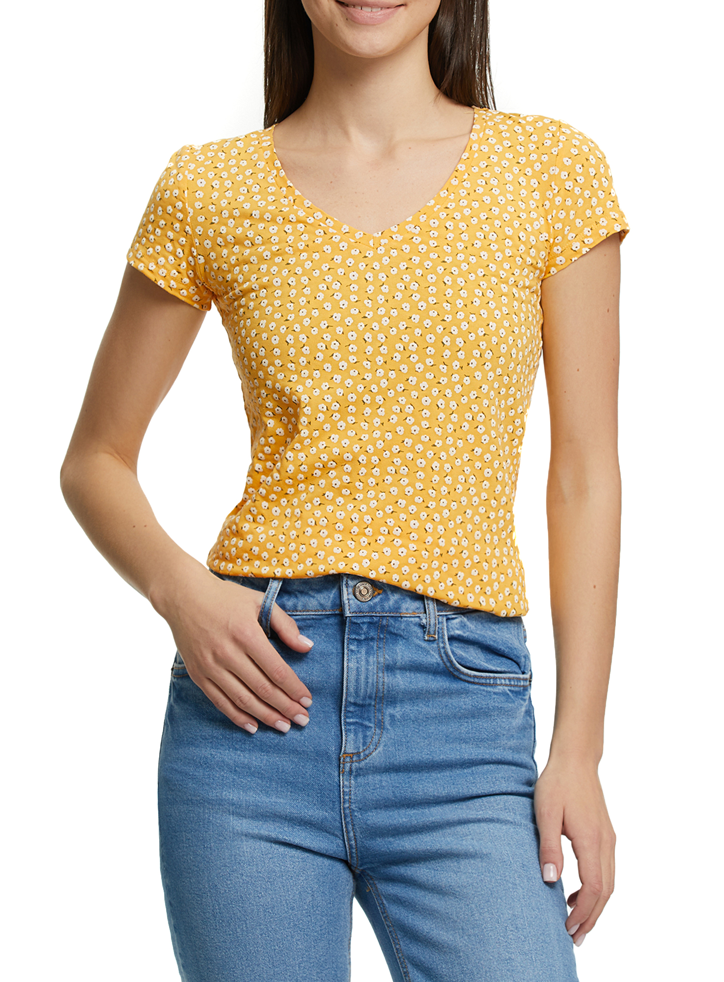 

Футболка женская oodji 24701002-5B желтая 2XL, Желтый, 24701002-5B