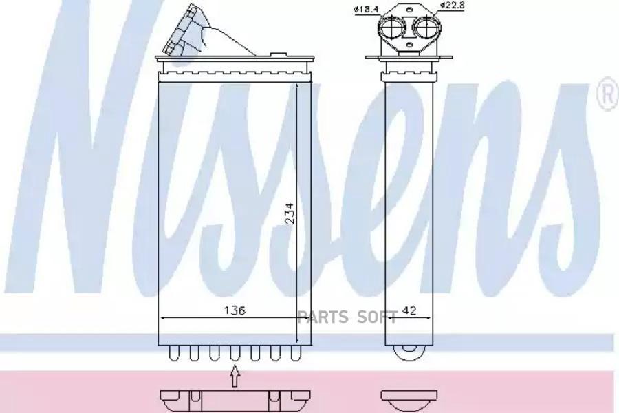 

Радиатор охлаждения двигателя Nissens 72655