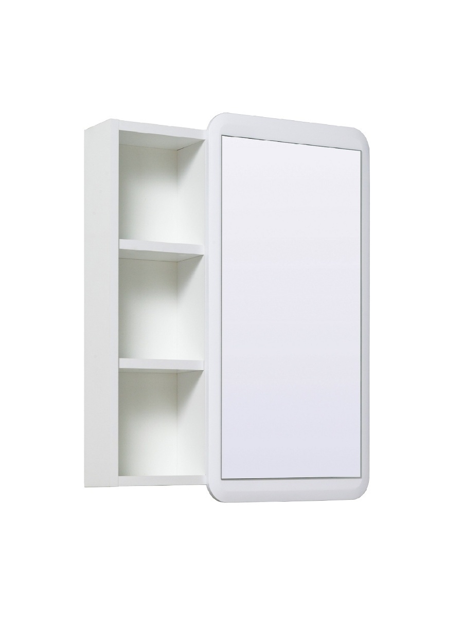 Шкаф зеркальный Runo Капри 55 белый, универсальный капри