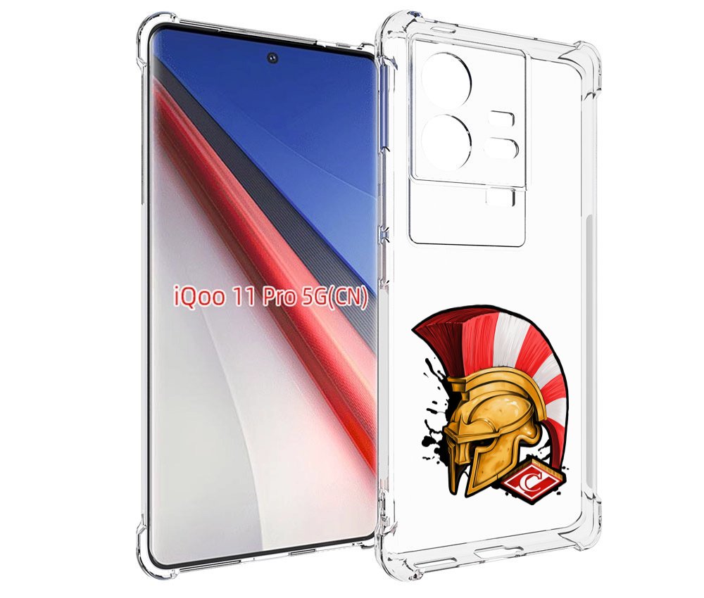 

Чехол бампер MyPads ФК спартак шлем для Vivo iQOO 11 Pro противо..., Прозрачный, Tocco