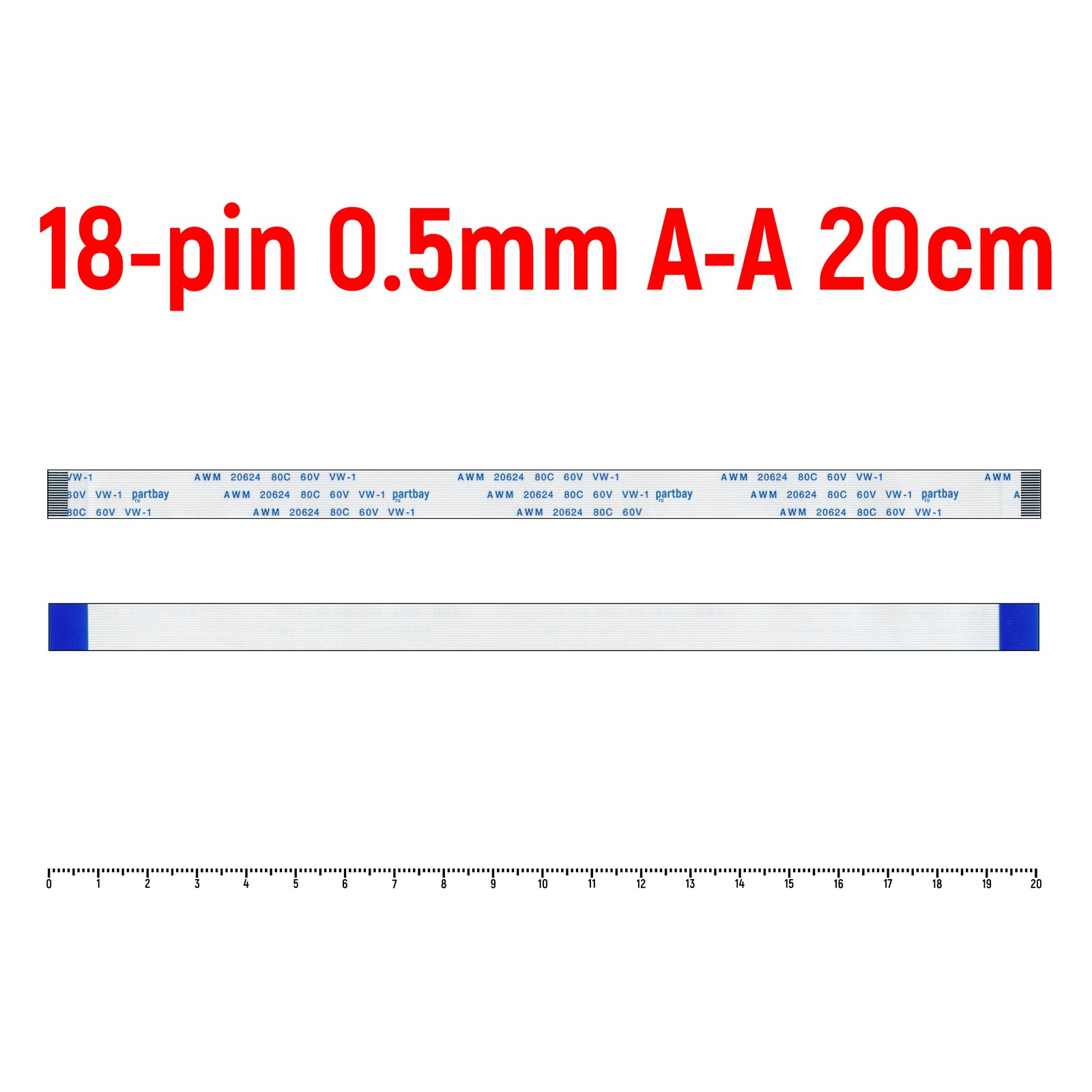 

Шлейф OEM 18-pin Шаг 0.5mm Длина 20cm