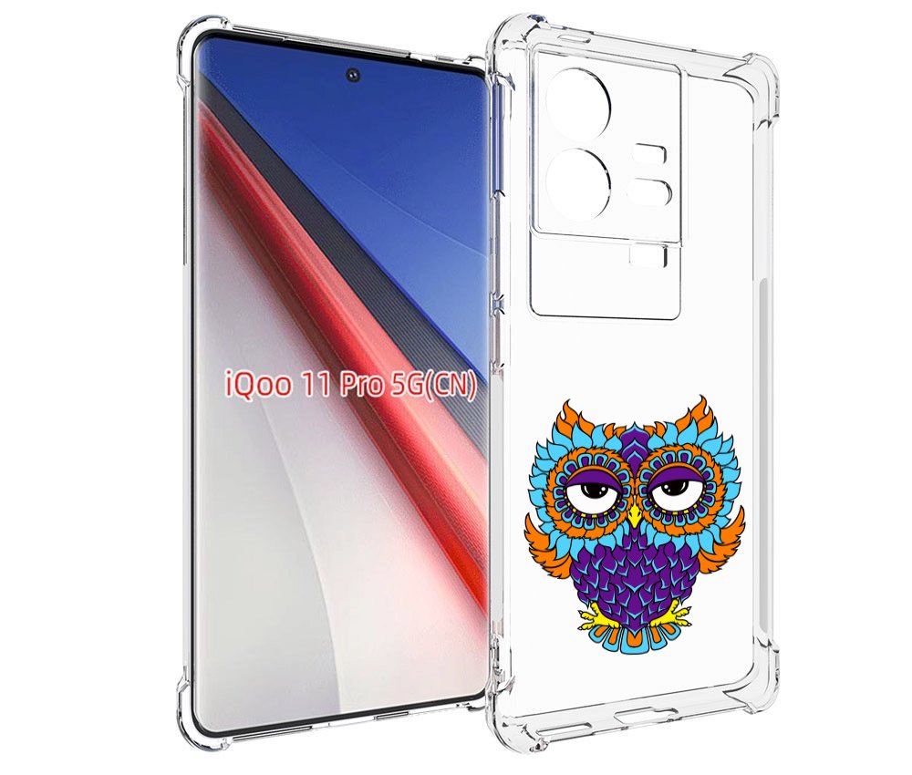 

Чехол бампер MyPads Цветная сова для Vivo iQOO 11 Pro противоуда..., Прозрачный, Tocco