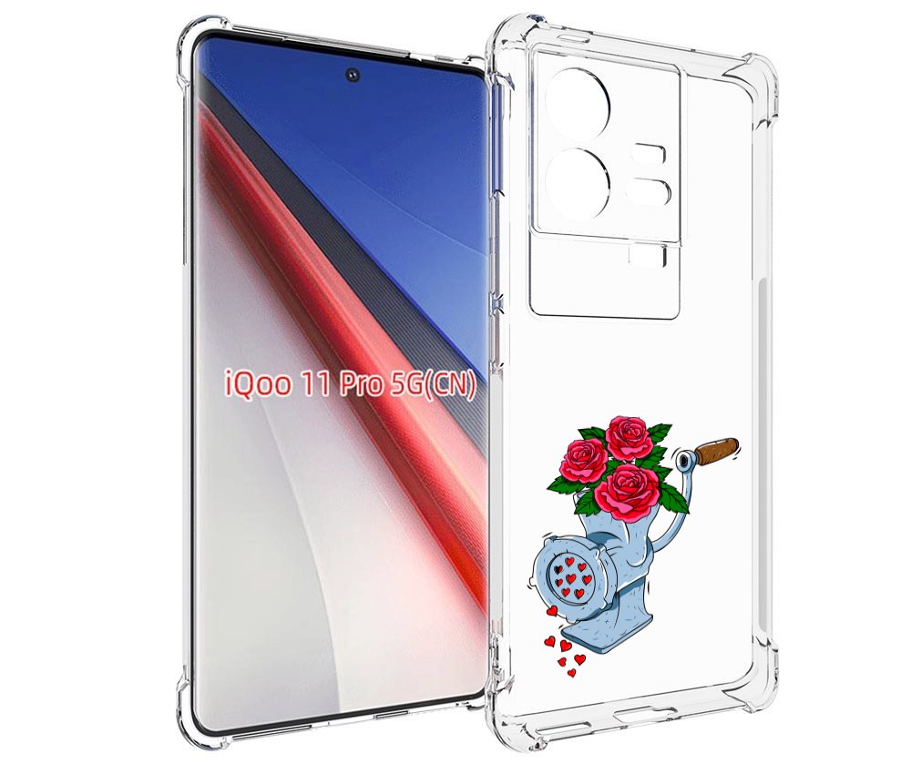 

Чехол бампер MyPads Цветочные сердца для Vivo iQOO 11 Pro против..., Прозрачный, Tocco