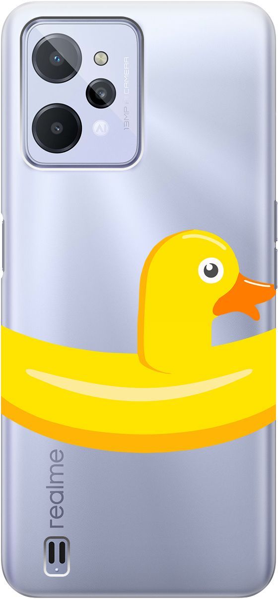 

Силиконовый чехол на realme C31 с 3D принтом "Duck Swim Ring" прозрачный, Прозрачный;белый, 1571000