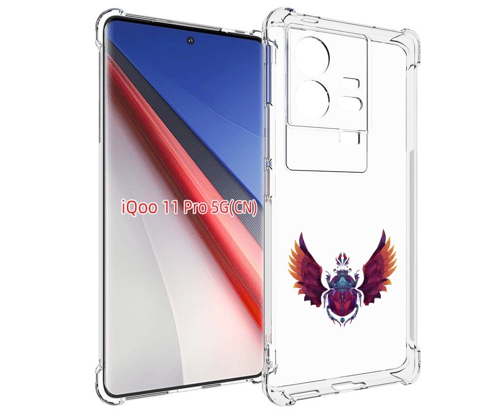 

Чехол бампер MyPads алмазный скоробей для Vivo iQOO 11 Pro проти..., Прозрачный, Tocco