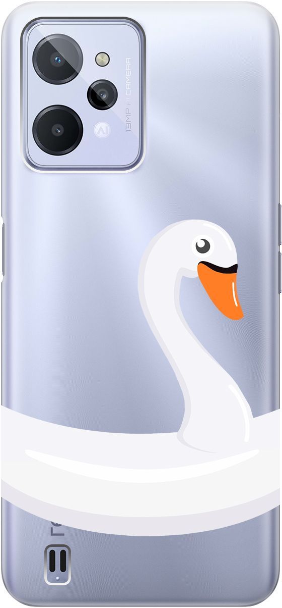 

Силиконовый чехол на realme C31 с 3D принтом "Swan Swim Ring" прозрачный, Прозрачный;белый, 1571000