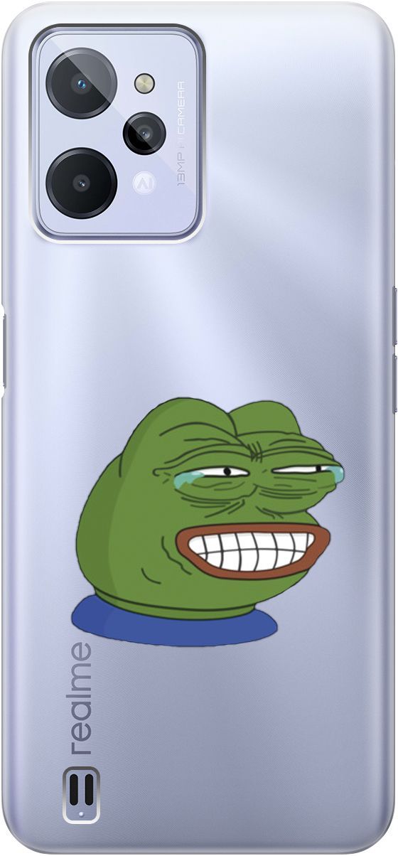 

Силиконовый чехол на realme C31 с 3D принтом "Pepe the Frog" прозрачный, Прозрачный;зеленый, 1571000