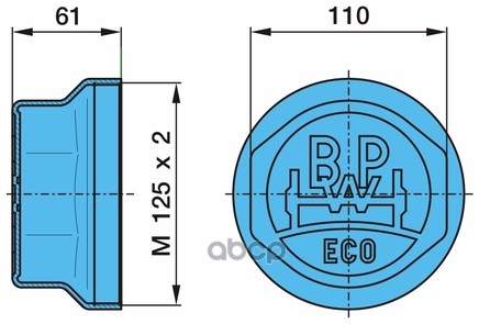 BPW 0321224250 03.212.24.25.0 крышка ступицы алюм. M125x2 внутр. SW105 BPW-ECO6.5-9Т 1шт